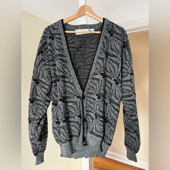 Vintage 80s acrylic cardigan - Picture 1 of 4